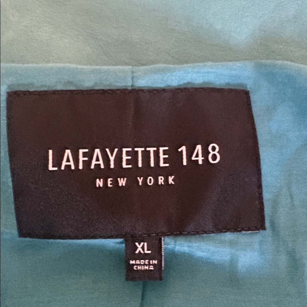 Lafayette 148 New York Turquoise Leather Jacket XL - Picture 2 of 7